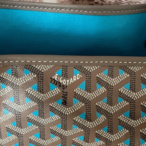 Rare Goyard GM Limited Edition Turquoise blue and Greige St Louis Tote Bag - Picture 3 of 16